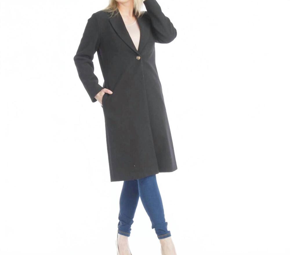 NEW PAPILLON betty lapel coat in black